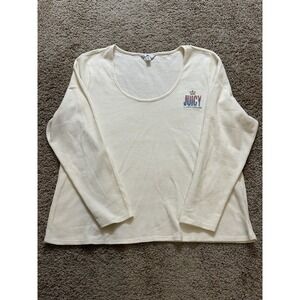 Women's Juicy by Juicy Couture Cream Boat Neck Long Sleeve Thermal - XXL